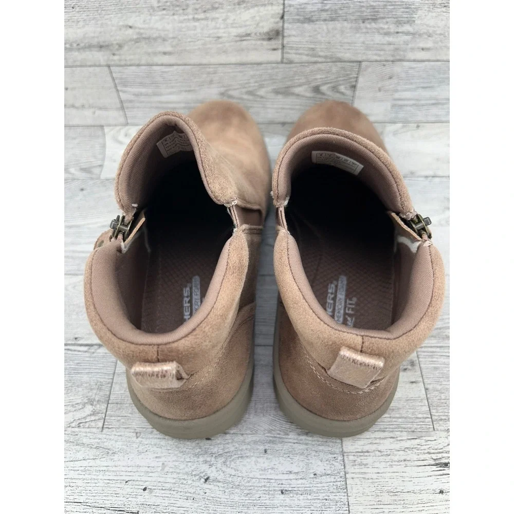 Skechers Relaxed Fit‎ Mushroom Brown Ankle Boots 158952 Women Size 8 Memory Foam